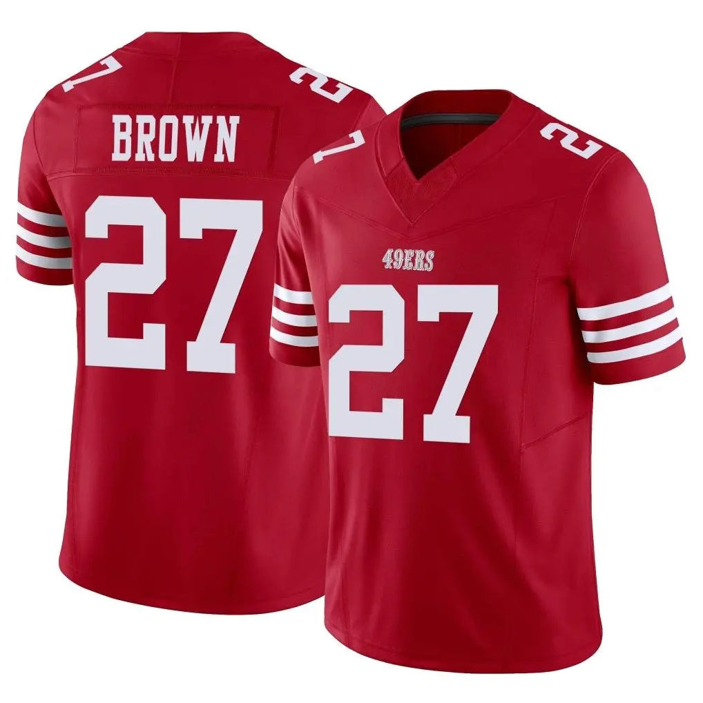 SF.49ers #27 Ji'Ayir Brown Player Red Limited Vapor F.U.S.E. Home Game BALCE Stitched Jerseys