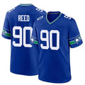 S.Seahawks #90 Jarran Reed Player Royal Throwback Home Game BALCE Stitched Jerseys