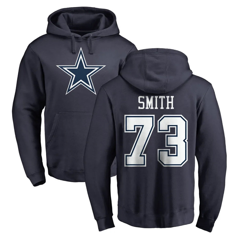 D.Cowboys #73 Tyler Smith Player Navy Pullover Hoodies Limited BALCE Stitched Jerseys