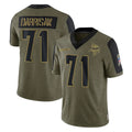 M.Vikings #71 Christian Darrisaw Player Olive Salute To Service Limited Game BALCE Stitched Jerseys