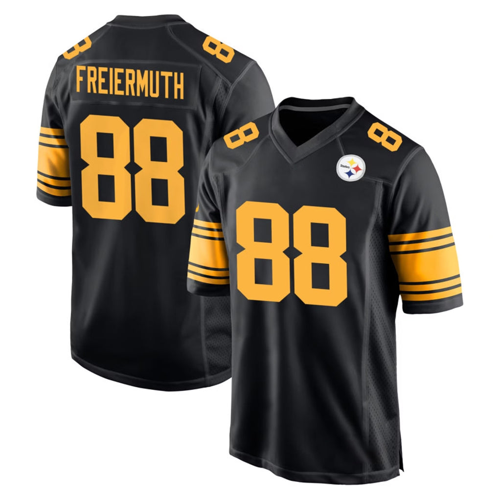 P.Steelers #88 Pat Freiermuth Player Black Color Rush Home Game BALCE Stitched Jerseys