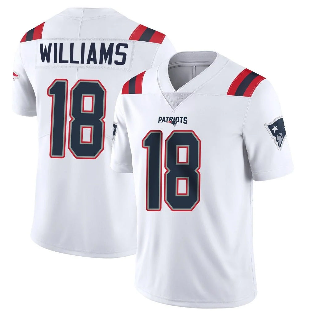 NE.Patriots #18 Kyle Williams Player White Vapor Untouchable Home Game BALCE Stitched Jerseys