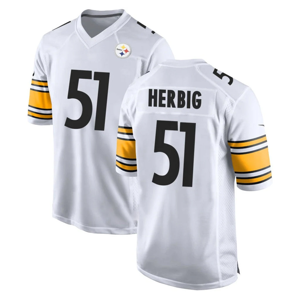 P.Steelers #51 Nick Herbig Player White Home Game BALCE Stitched Jerseys