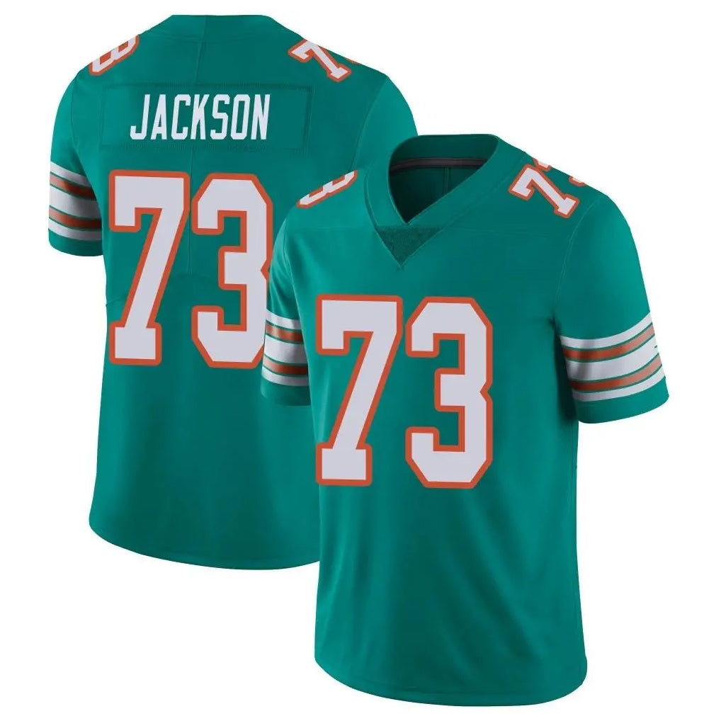 M.Dolphins #73 Austin Jackson Player Aqua Limited Alternate Vapor Untouchable Home Game BALCE Stitched Jerseys