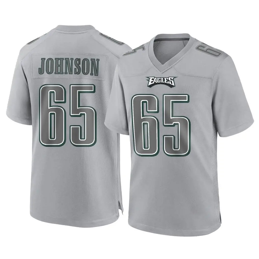 P.Eagles #65 Lane Johnson Player Gray Atmosphere Fashion Home Game BALCE Stitched Jerseys
