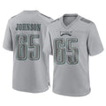 P.Eagles #65 Lane Johnson Player Gray Atmosphere Fashion Home Game BALCE Stitched Jerseys