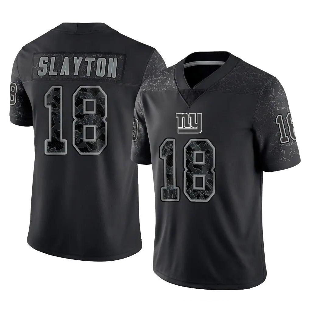 NY.Giants #18 Darius Slayton Player Black Limited Reflective Home Game BALCE Stitched Jerseys
