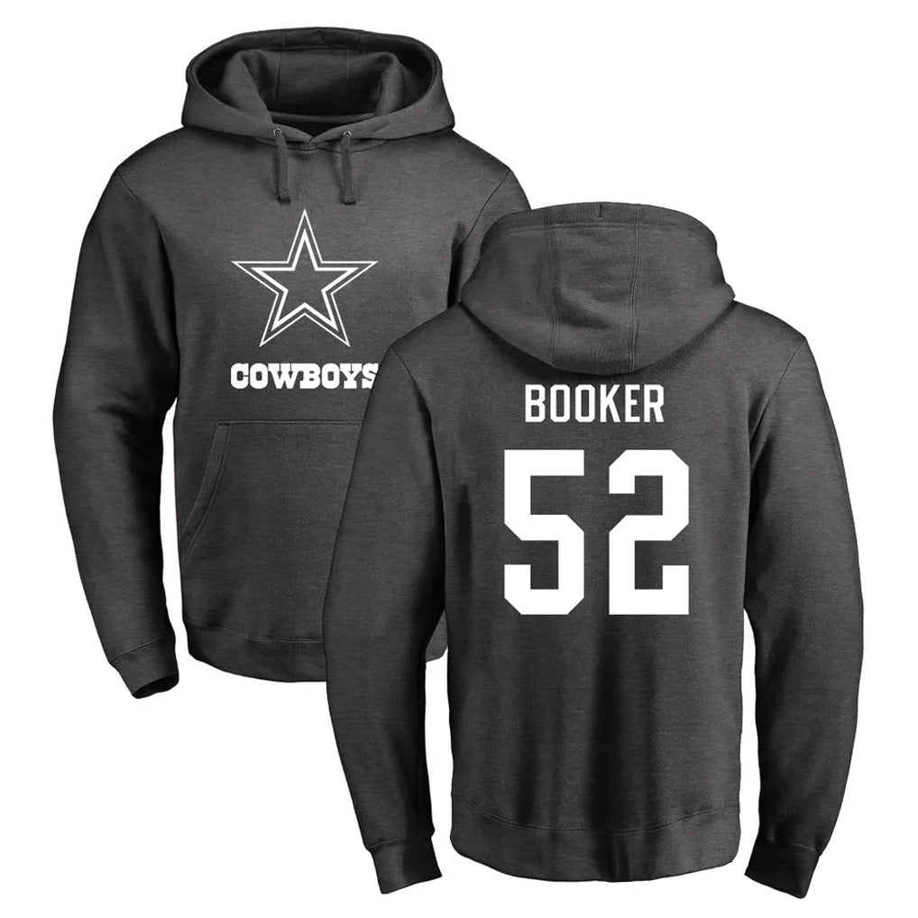 D.Cowboys #52 Tyler Booker Player Ash One Color Pullover Hoodie Limited BALCE Stitched Jerseys