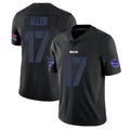 B.Bills #17 Josh Allen Player Black Impact Limited Home Game BALCE Stitched Jerseys