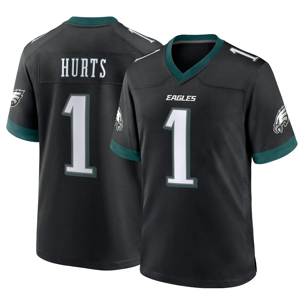 P.Eagles #1 Jalen Hurts Player Black Game Home BALCE Stitched Jerseys