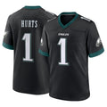 P.Eagles #1 Jalen Hurts Player Black Game Home BALCE Stitched Jerseys