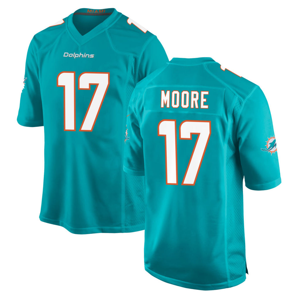 M.Dolphins #17 Trey Moore Player Aqua Home Game BALCE Stitched Jerseys