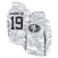 SF.49ers #19 Deebo Samuel Sr. Player Arctic Camo Limited Salute to Service Pullover Hoodies Game BALCE Stitched Jerseys