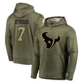 H.Texans #7 CJ Stroud Player Olive Salute to Service Pullover Hoodies Home Game BALCE Stitched Jerseys