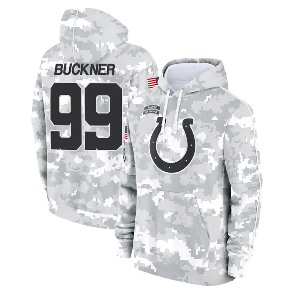 IN.Colts #99 DeForest Buckner Player Arctic Camo Salute to Service Hoodies Limited Game BALCE Stitched Jerseys