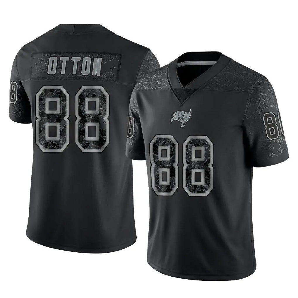TB.Buccaneers #88 Cade Otton Player Black Reflective Limited Home Game BALCE Stitched Jerseys
