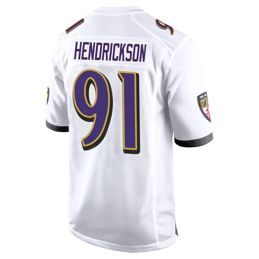 B.Ravens #91 Trey Hendrickson Player White Alternate Home Game BALCE Stitched Jerseys