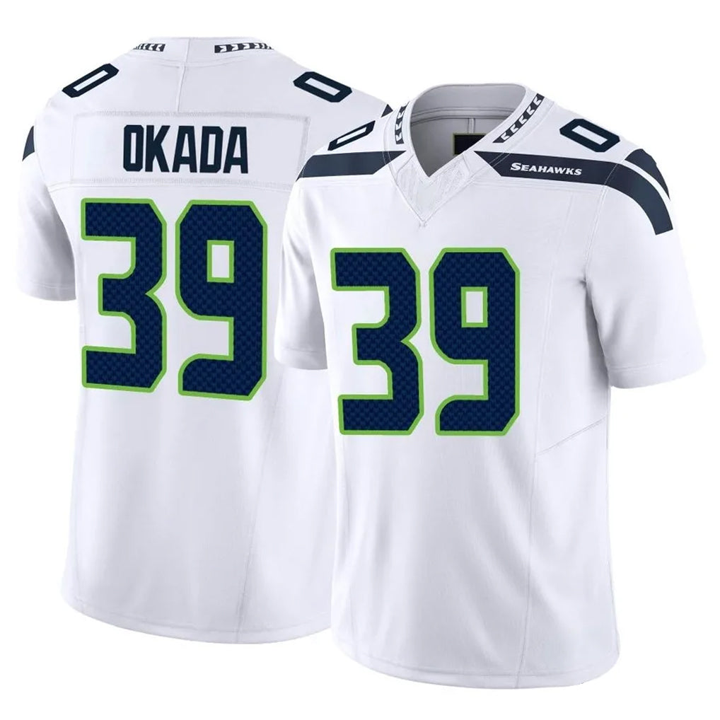 S.Seahawks #39 Ty Okada Player White Limited Vapor F.U.S.E. Home Game BALCE Stitched Jerseys