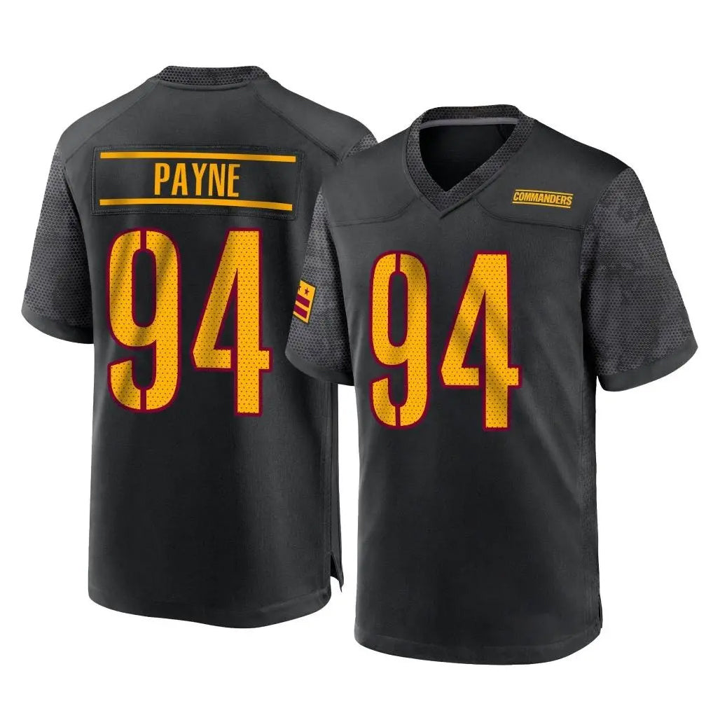 W.Commanders #94 Daron Payne Player Black Home Game BALCE Stitched Jerseys