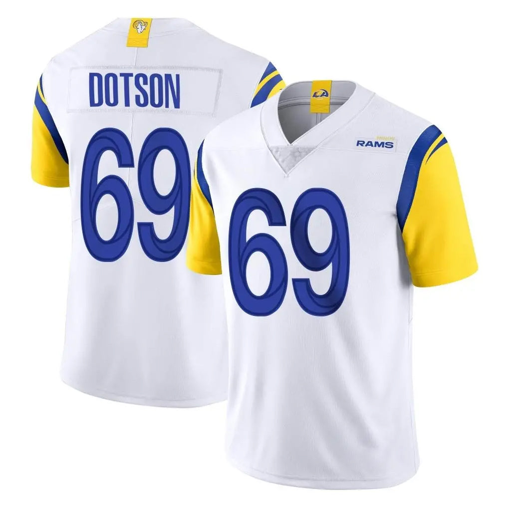 LA.Rams #69 Kevin Dotson Player White Limited Vapor Untouchable Home Game BALCE Stitched Jerseys