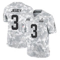 C.Browns #3 Jerry Jeudy Player Arctic Camo Salute to Service Limited Home Game BALCE Stitched Jerseys