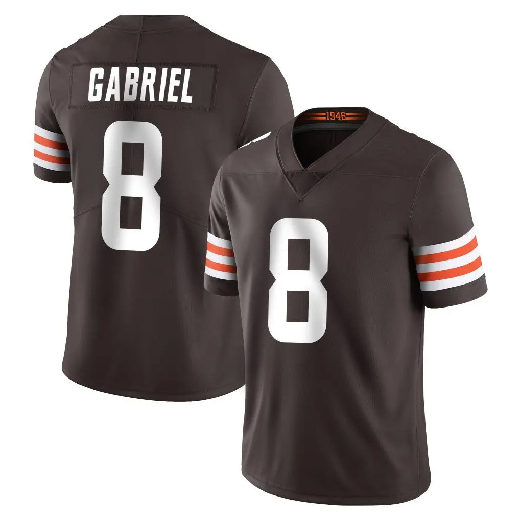 C.Browns #8 Dillon Gabriel Player Brown Color Vapor Untouchable Limited Home Game BALCE Stitched Jerseys
