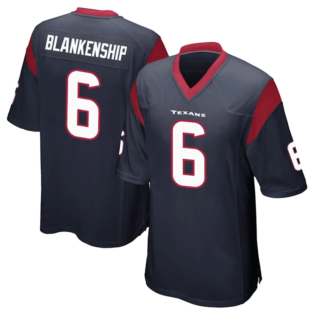 H.Texans #6 Reed Blankenship Player Navy Home Game BALCE Stitched Jerseys