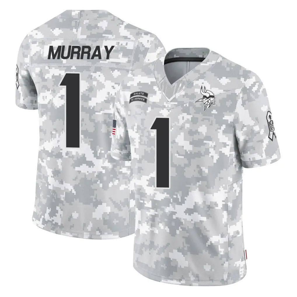M.Vikings #1 Kyler Murray Player Arctic Camo Salute To Service Limited Game BALCE Stitched Jerseys