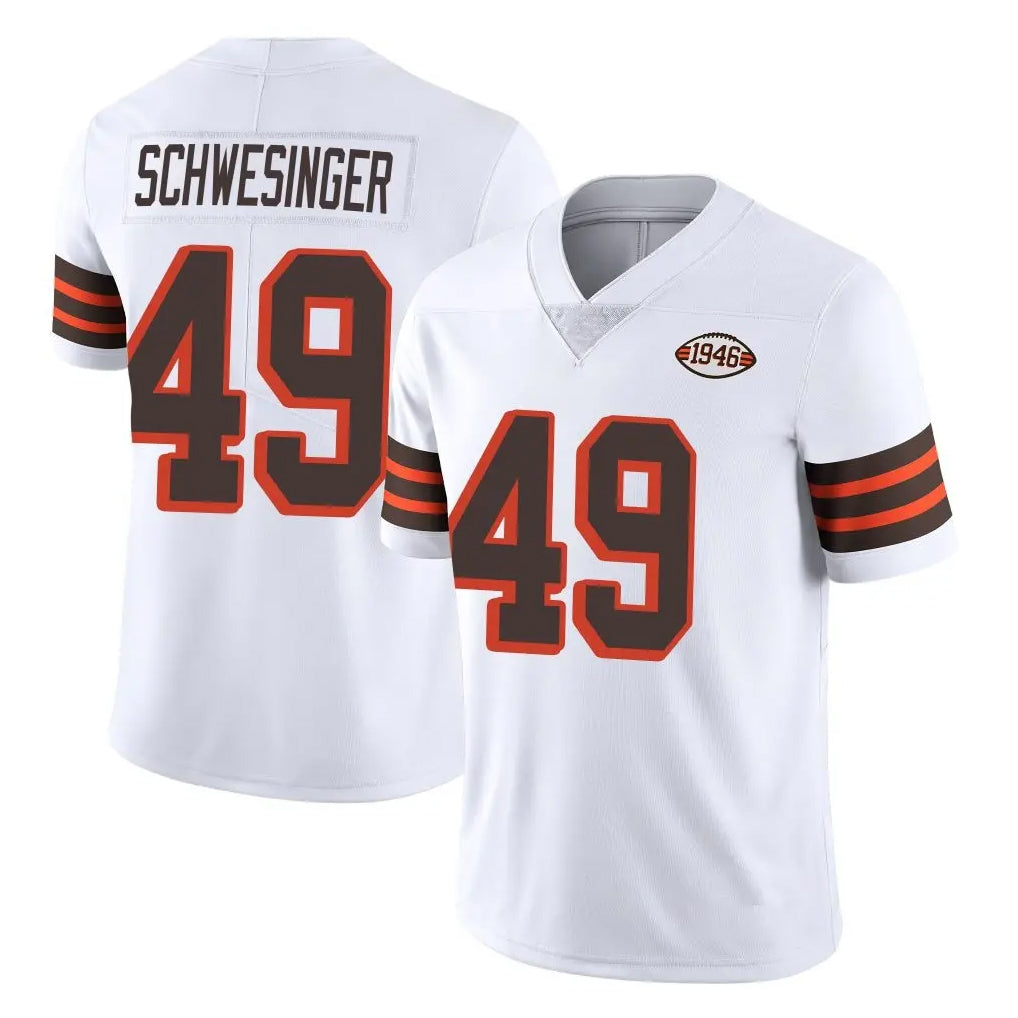 C.Browns #49 Carson Schwesinger Player White Limited  Vapor 1946 Collection Alternate Game BALCE Stitched Jerseys