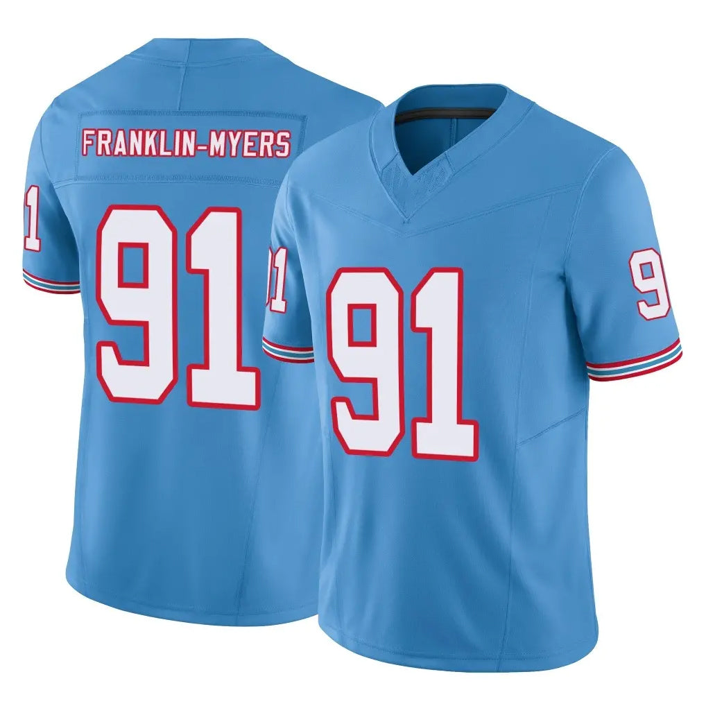 T.Titans #91 John Franklin-Myers Player Light Blue Limited Vapor F.U.S.E. Home Game BALCE Stitched Jerseys
