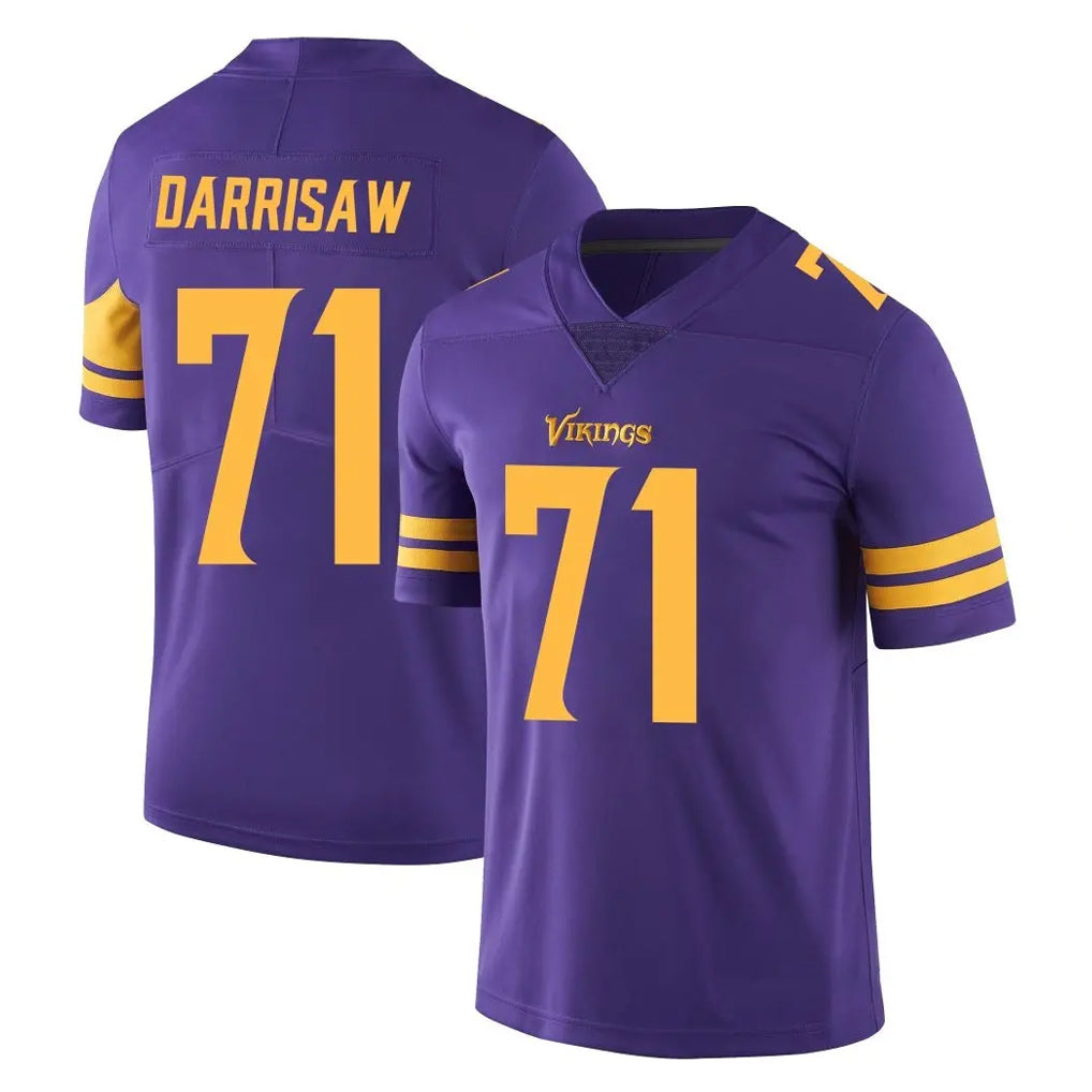 M.Vikings #71 Christian Darrisaw Player Purple Limited Color Rush Home Game BALCE Stitched Jerseys