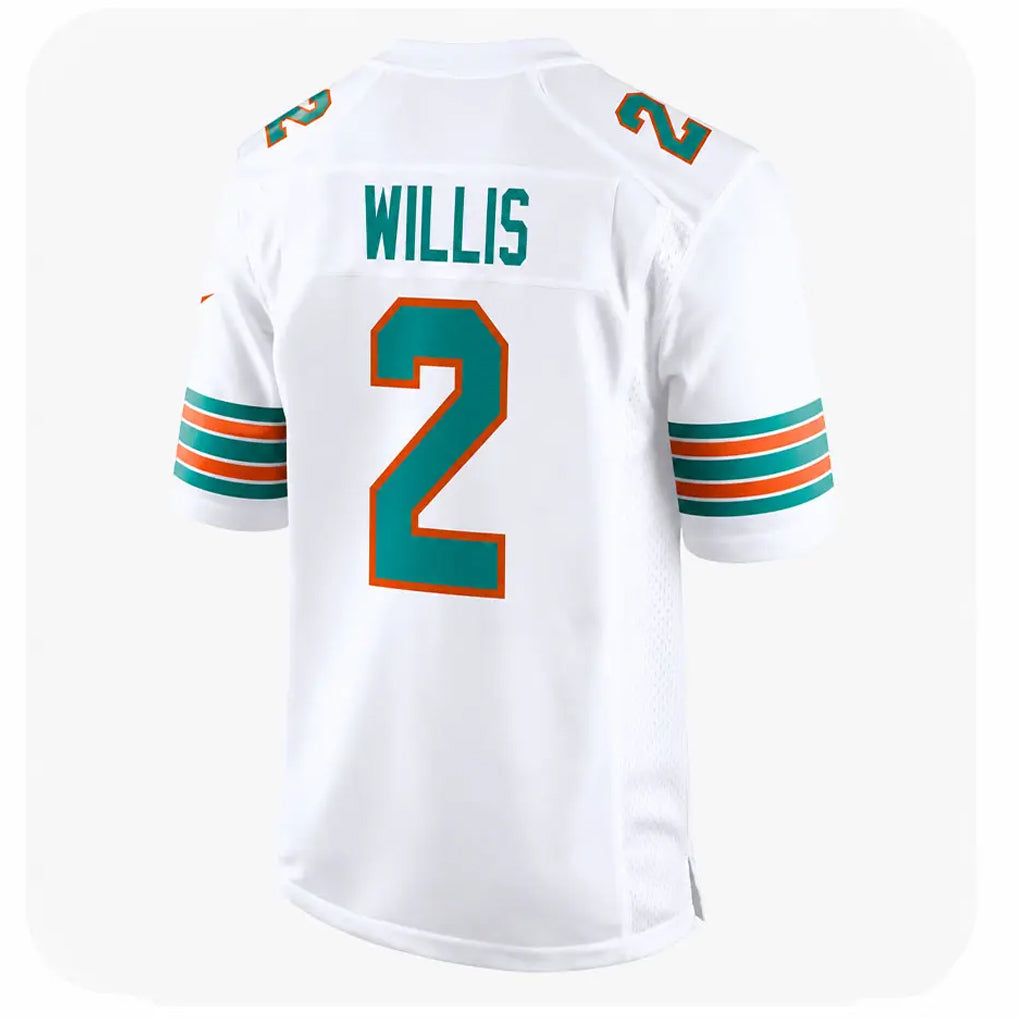 M.Dolphins #2 Malik Willis Player White Limited Home Game BALCE Stitched Jerseys
