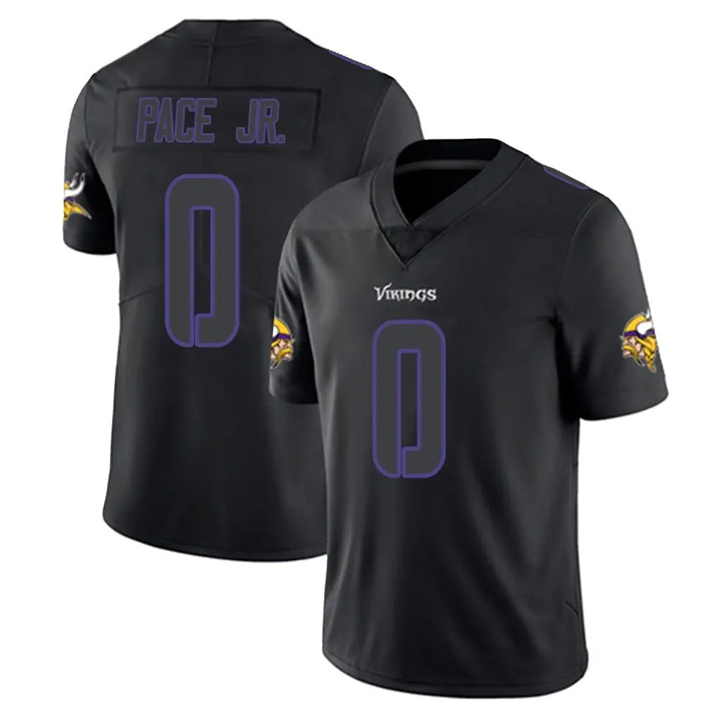 M.Vikings #0 Ivan Pace Jr. Player Black Impact LImited Home Game BALCE Stitched Jerseys
