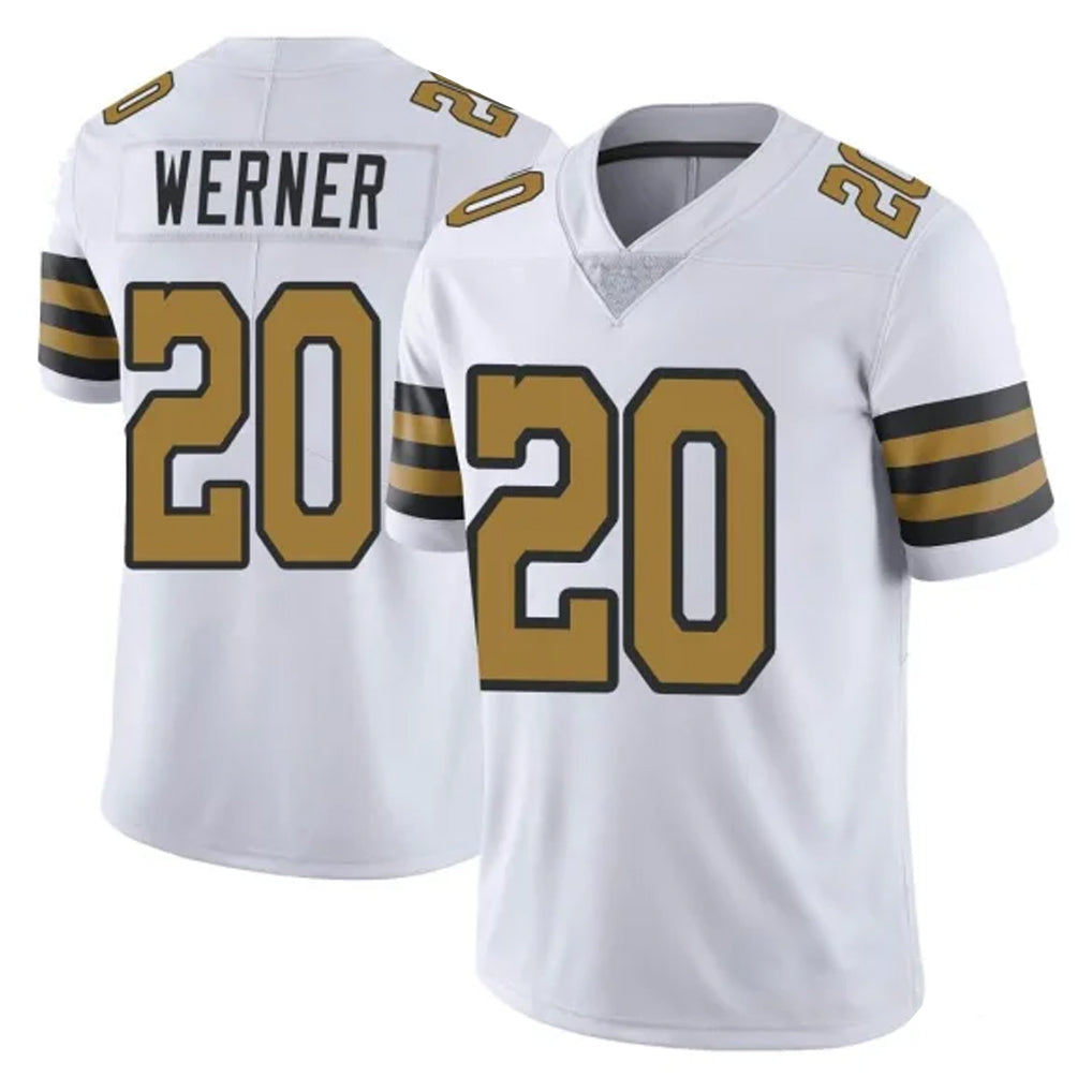 NO.Saints #20 Pete Werner Player White Limited Color Rush Home Game BALCE Stitched Jerseys