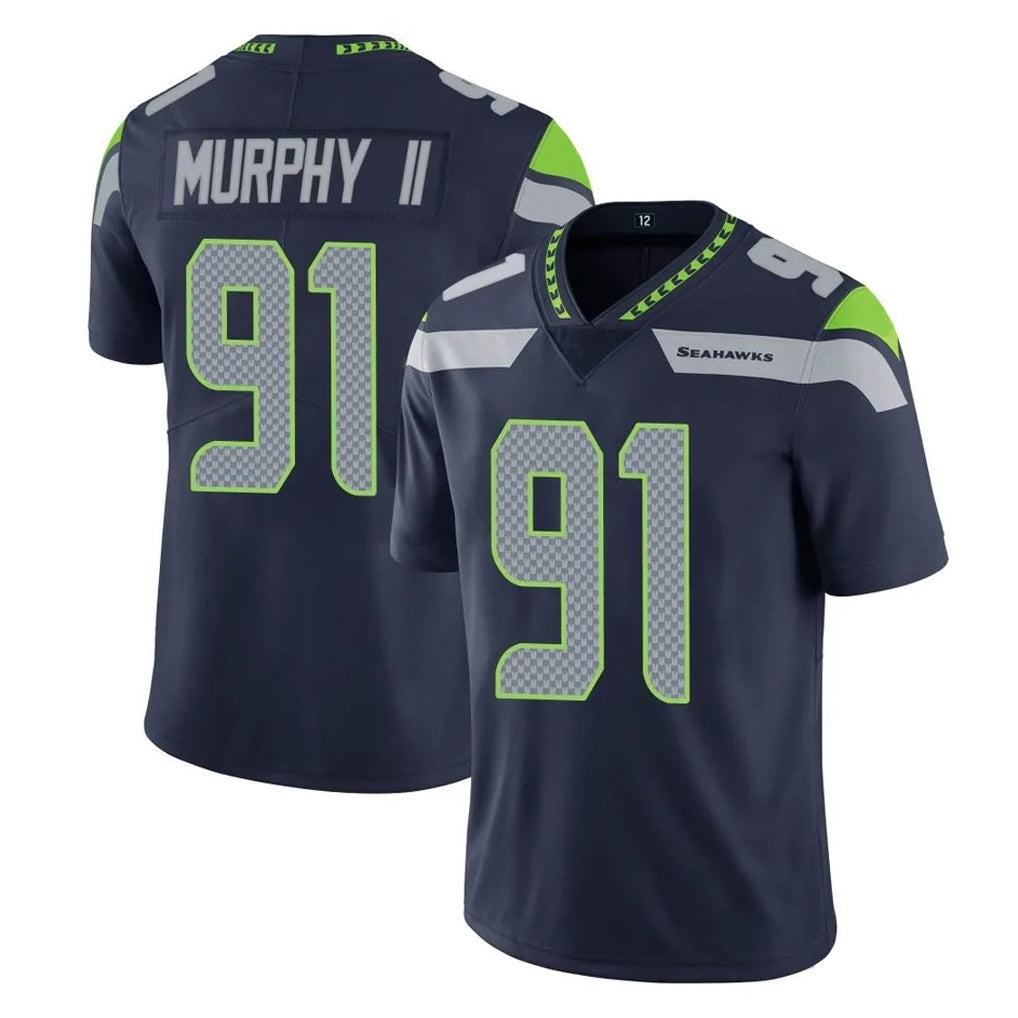 S.Seahawks #91 Byron Murphy II Player Navy Limited Vapor Untouchable Home Game BALCE Stitched Jerseys