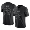 LA.Chargers #76 Joe Alt Player Black Limited Reflective Home Game BALCE Stitched Jerseys