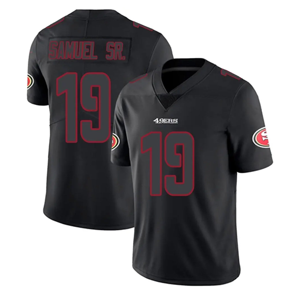 SF.49ers #19 Deebo Samuel Sr. Player Black Impact Limited Home Game BALCE Stitched Jerseys