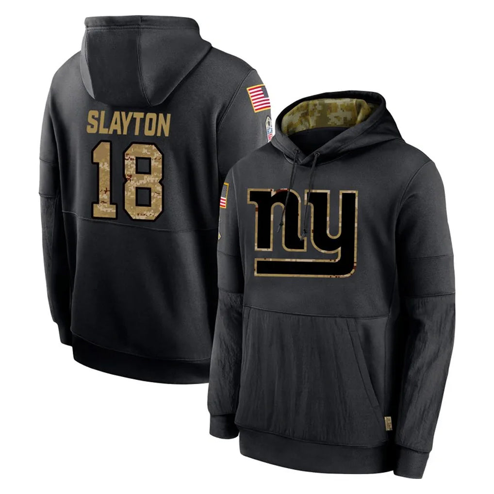 NY.Giants #18 Darius Slayton Player Black Salute to Service Hoodies Limited Game BALCE Stitched Jerseys