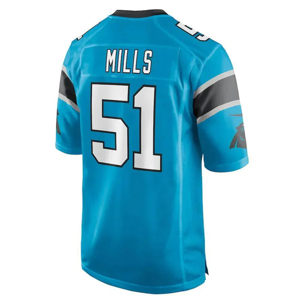 C.Panthers #51 Sam Mills Player Blue Game BALCE Stitched Jerseys