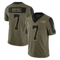 TB.Buccaneers #7 Bucky Irving Player Olive Salute To Service Limited Game BALCE Stitched Jerseys