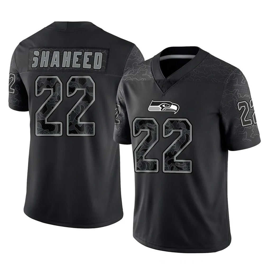 S.Seahawks #22 Rashid Shaheed Player Black Limited Reflective Home Game BALCE Stitched Jerseys