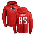 NE.Patriots #85 Hunter Henry Player Red LOGO Pullover Hoodies Home Game BALCE Stitched Jerseys