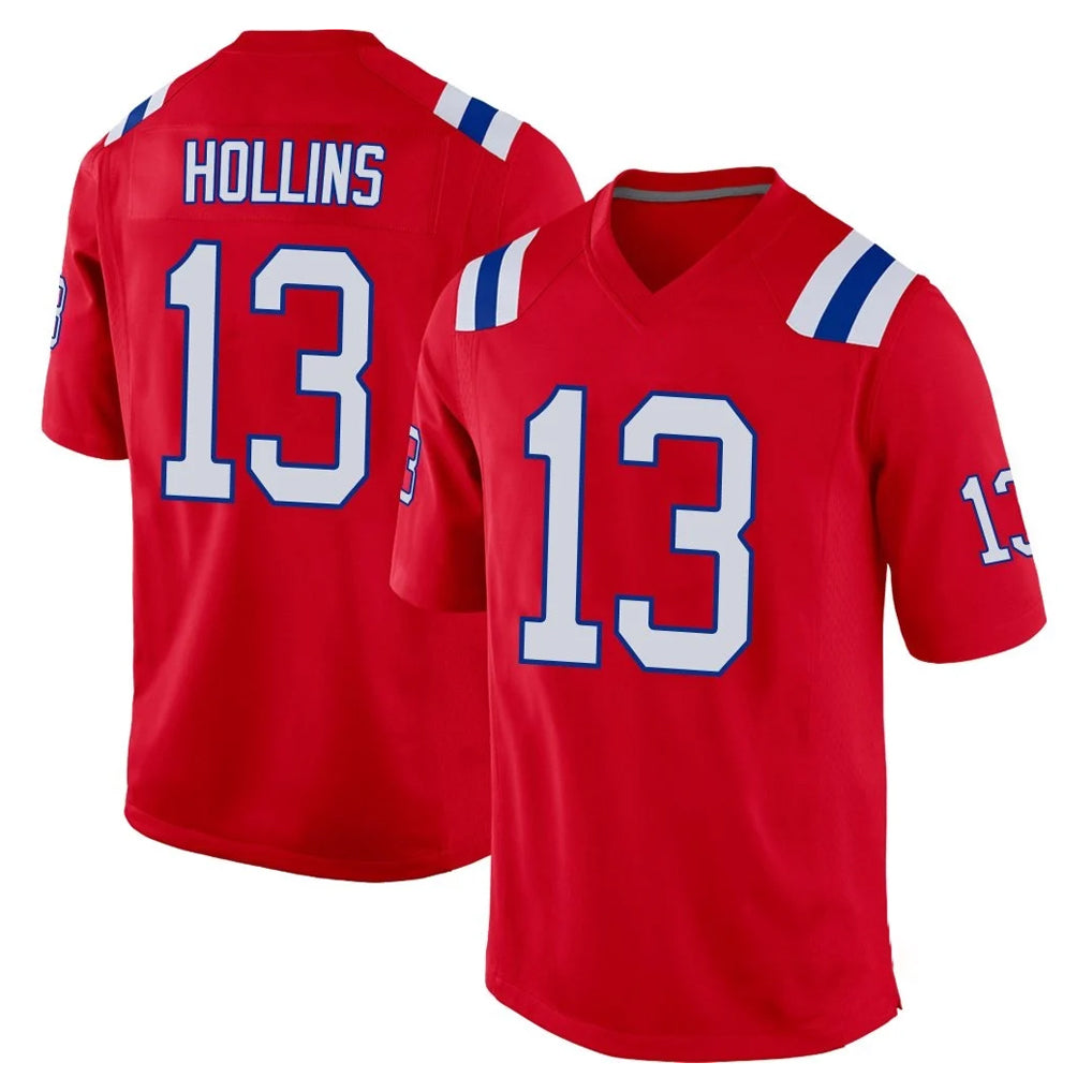 NE.Patriots #13 Mack Hollins Player Red Home Game BALCE Stitched Jerseys