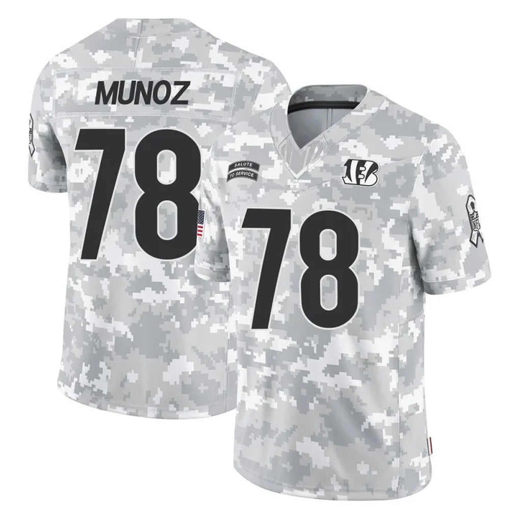 C.Bengals #78 Anthony Munoz Player Arctic Camo Salute to Service Limited BALCE Stitched Jerseys