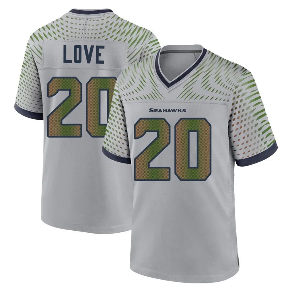 S.Seahawks #20 Julian Love Player Grey 2025 Rivalries Collection Home Game BALCE Stitched Jerseys