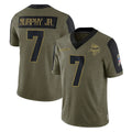 M.Vikings #7 Byron Murphy Jr. Player Olive Salute To Service Limited Game BALCE Stitched Jerseys