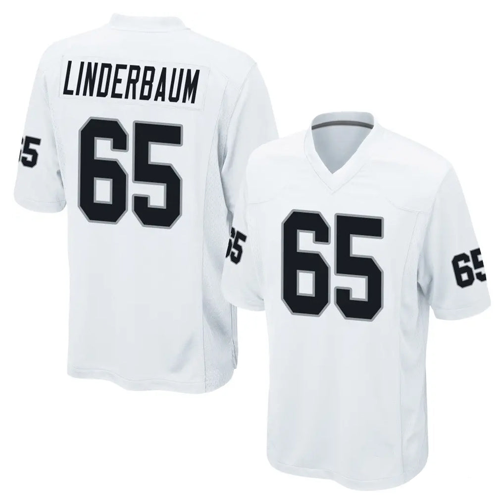 LV.Raiders #65 Tyler Linderbaum Player White Home Game BALCE Stitched Jerseys