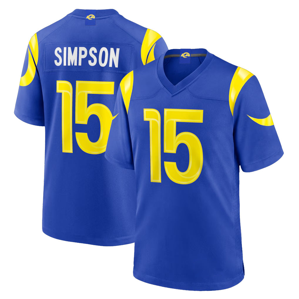 LA.Rams #15 Ty Simpson Player Royal Limited Home Game BALCE Stitched Jerseys
