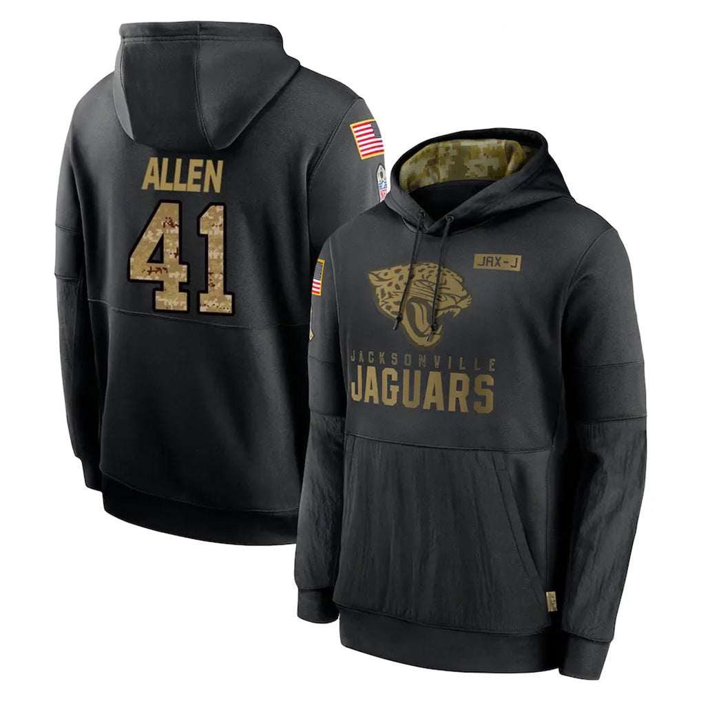 J.Jaguars #41 Josh Hines-Allen Player Black Salute to Service Hoodies Limited Game BALCE Stitched Jerseys