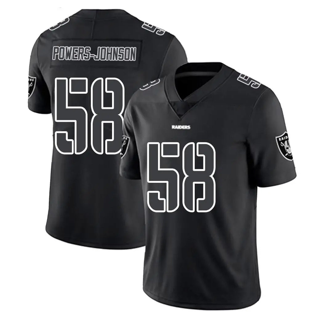 LV.Raiders #58 Jackson Powers-Johnson Player Black Limited Black Impact Home Game BALCE Stitched Jerseys